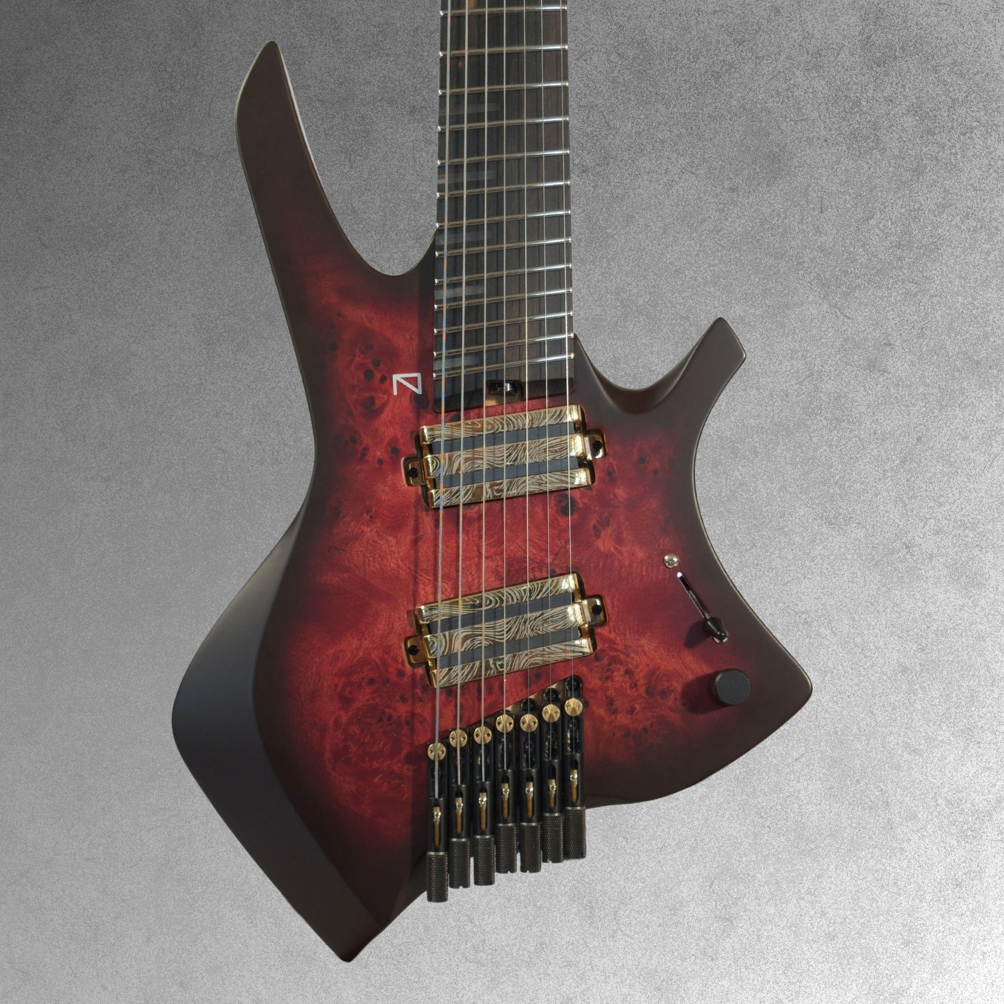 ZERU EXHALE Headless 7 String Justus Hajas Signature Guitar Scorched Scarlett