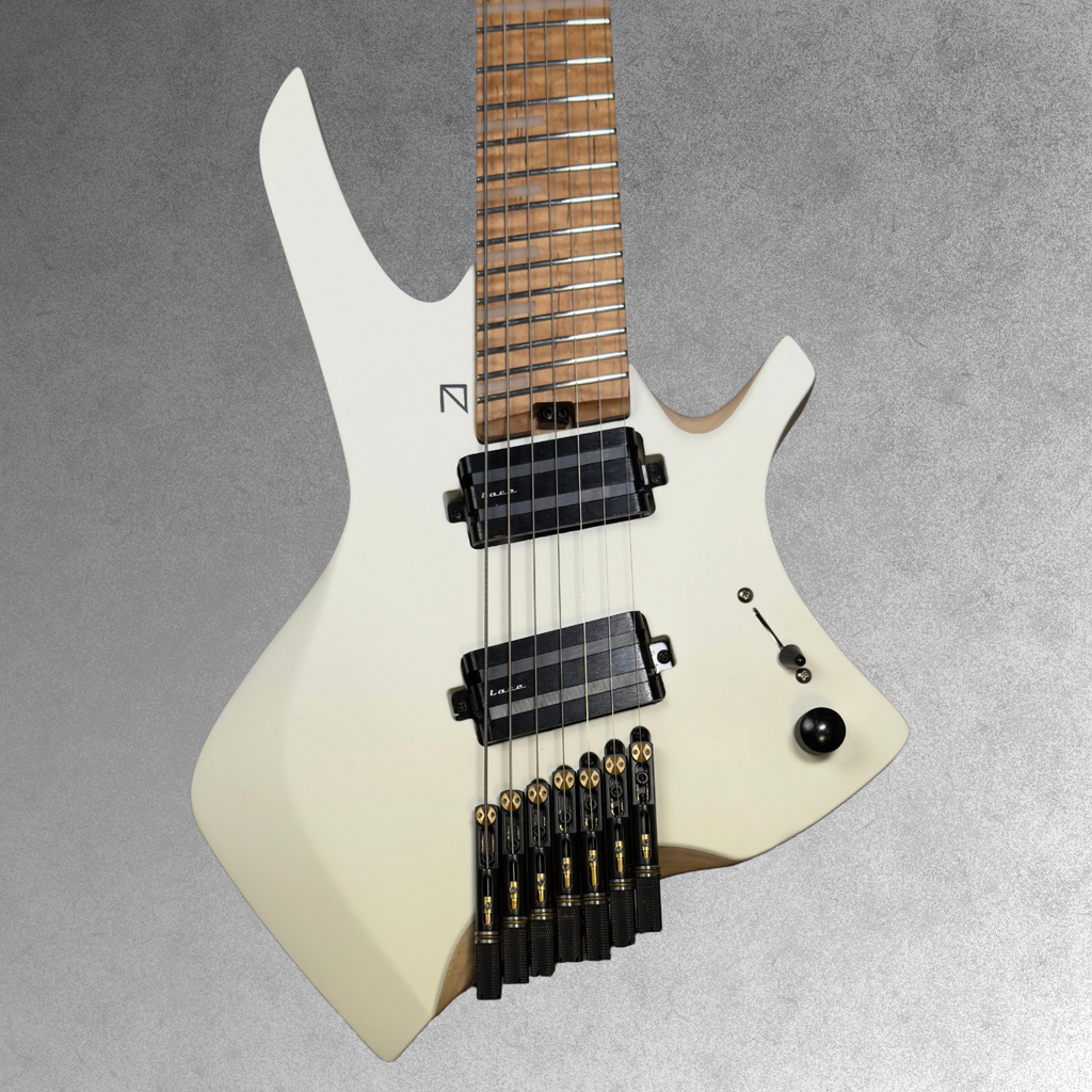 Zero Thrash Guitars 7弦ギター ZERU EXHALE Headless 7 String Guitar Nimbus White