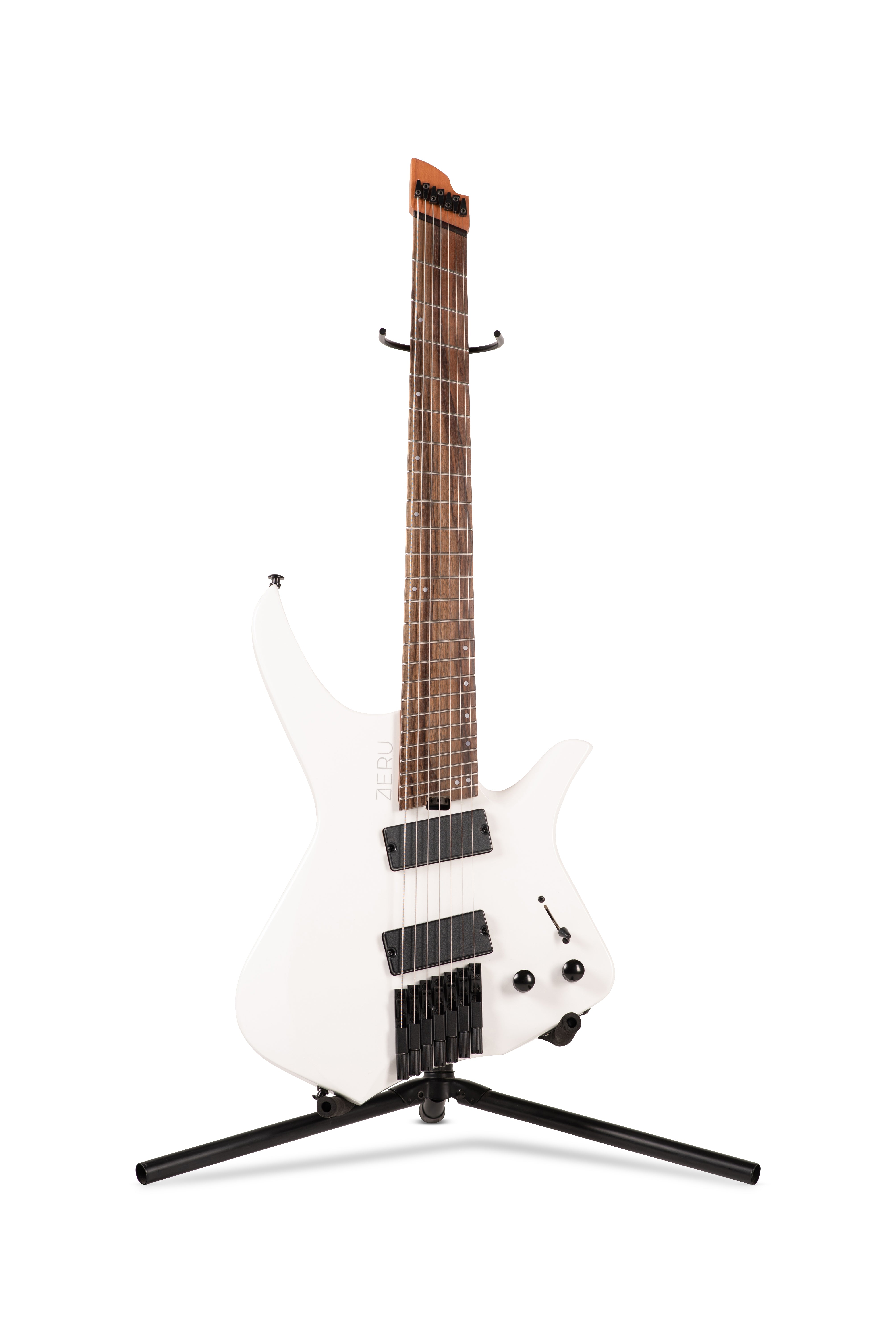 ZERU 7 String Headless Guitar in Zuria Snow