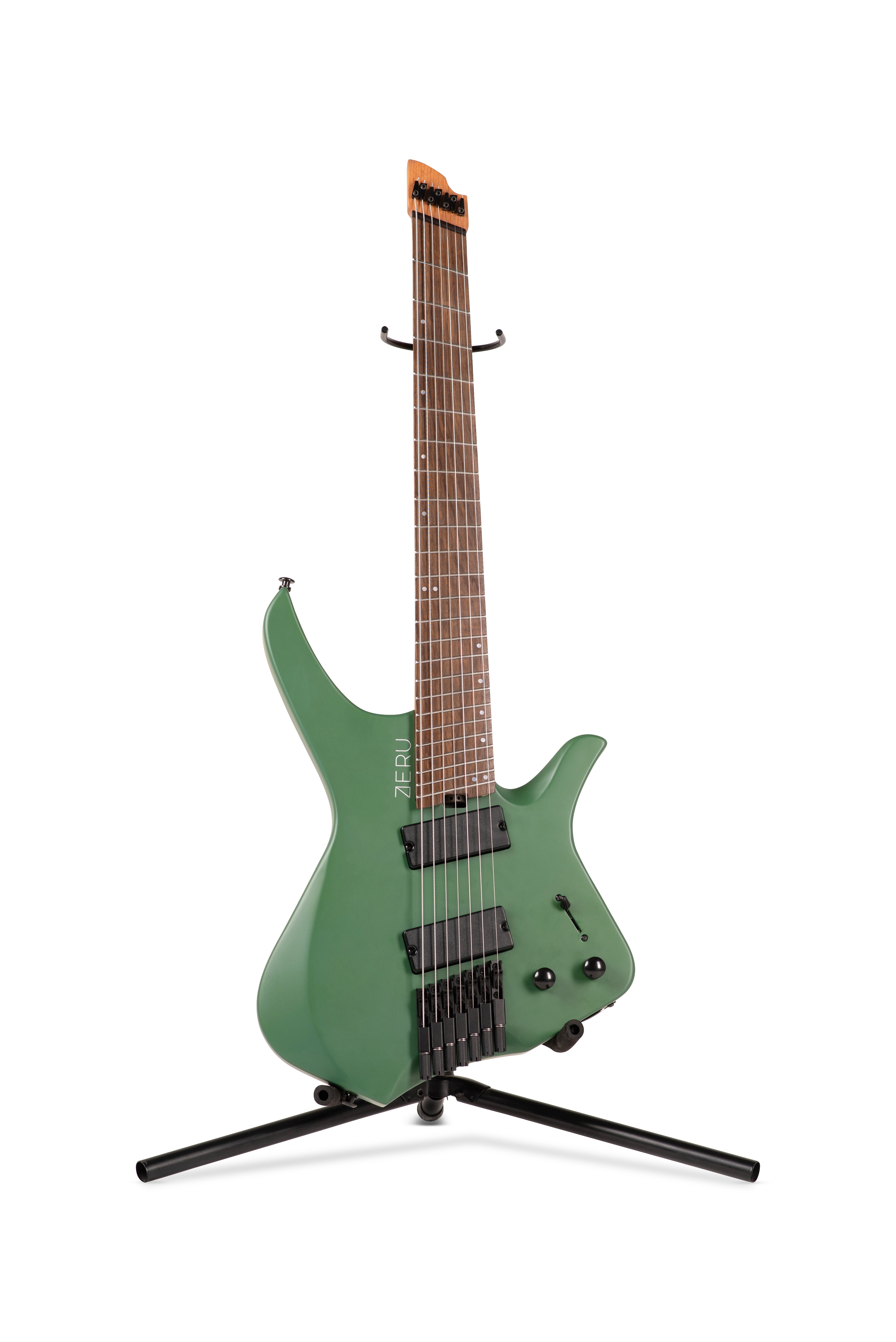 ZERU 7 String Headless Guitar in Verd Satin